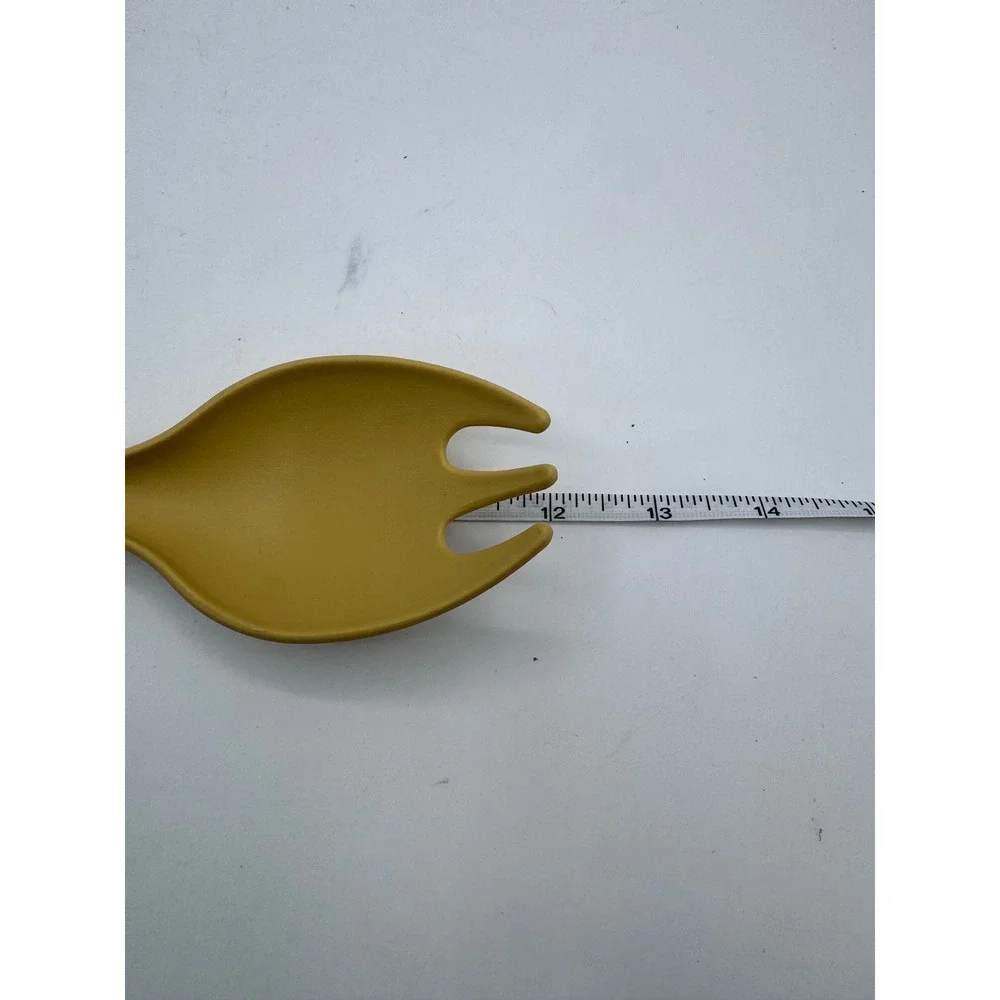 Tupperware Spork Spoon‎ Fork Utensil Mustard Yellow Serving Salad Kitchen